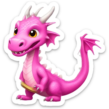 Pink dragon with mirror sticker
