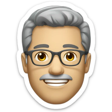 men glasses dark greyhair no facial hair mid 30 sticker