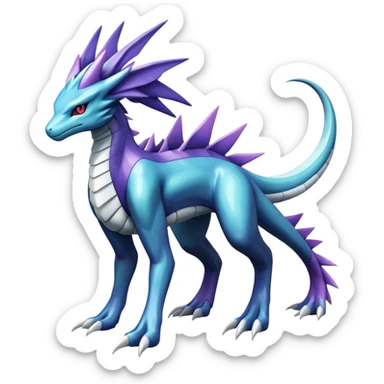  cool edgy shiny colorful Suicune-Dialga-Reptile full body sticker