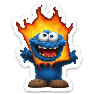 Molten Monster: The Hungry Inferno

Cookie Monster Disney Villain: The Hungry Inferno A hunger-driven, ravenous villain with an endless appetite, The Hungry Inferno devours everything, leaving fiery trails and blazing through all barriers. sticker