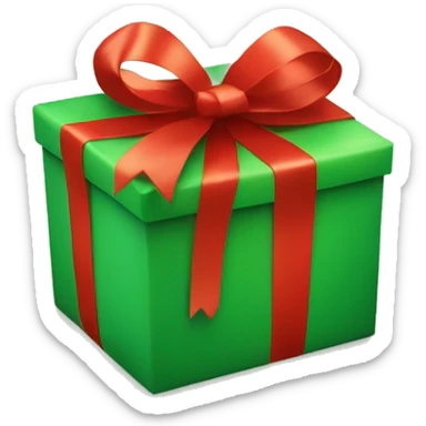 Green present with red ribbon bow sticker