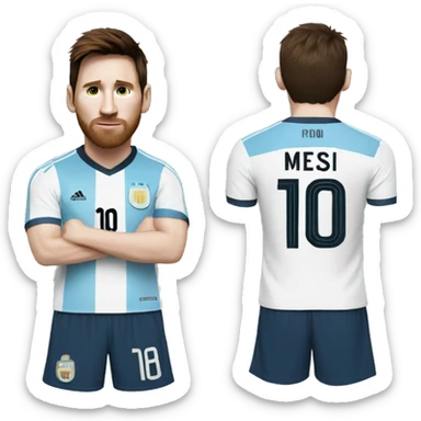 messi with argentina's t-shirt sticker