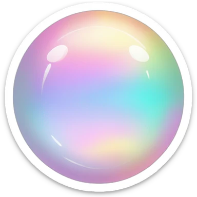 Pastel iridescent rainbow crystal circle orb border sticker