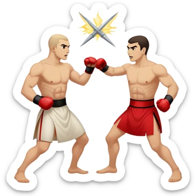 A georgian and a albanian in a fight sticker