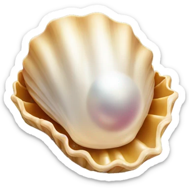 shell with pearl sticker