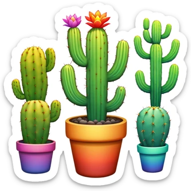 rainbow cactus with no spikes sticker