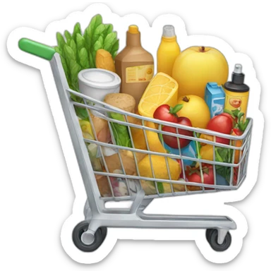 Cart full of products sticker