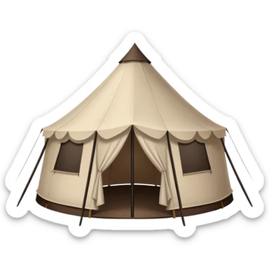 black spray tan oval tent sticker