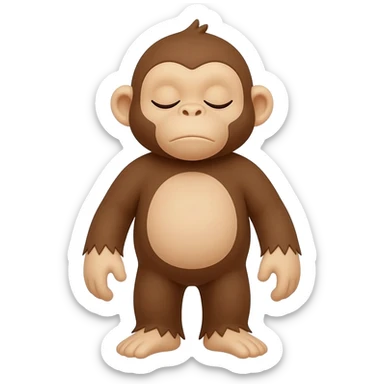 Monkey with eyes and mouth and ears closed sticker
