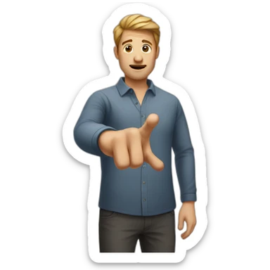 man with his hand out saying stop sticker