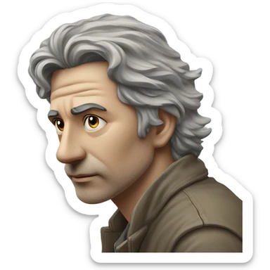 Single man on an island  sticker