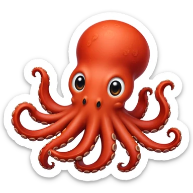 cute little octopus with red sticker