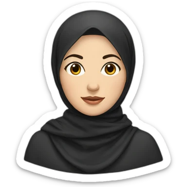 russian woman with black hair and headscarf sticker