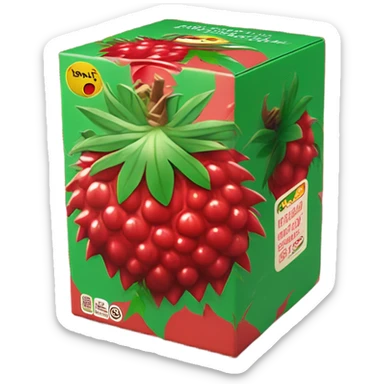 Rambutan flavored juice box sticker