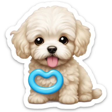 maltipoo with the pacifier sticker