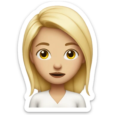 blonde girl rolling her eyes sticker
