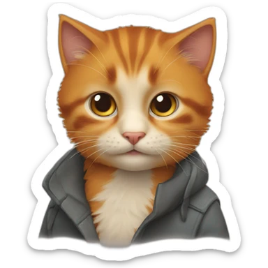 Crée un petit chat roux  sticker
