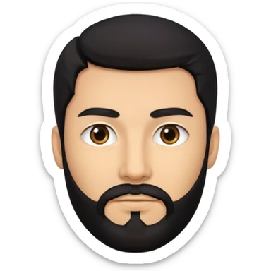 Handsome man with black hair and beard sticker