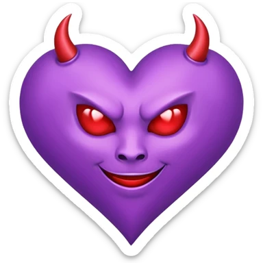 devil solitaire symbol heart purple sticker