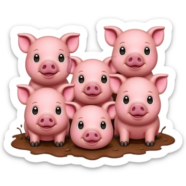 group of pigs sticker