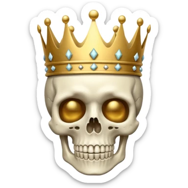 Skeleton with a crown sticker