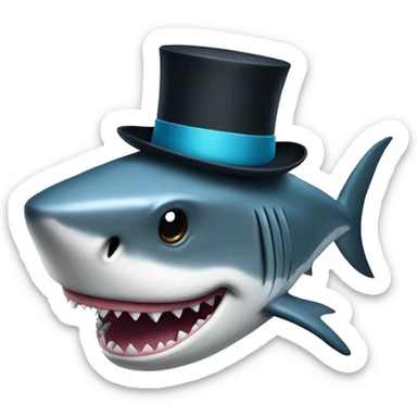 Shark with a top hat sticker