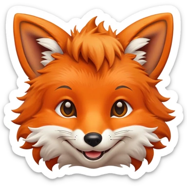 a happy fox sticker