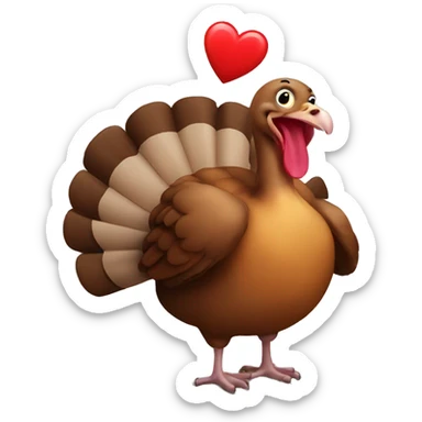 Turkey giving a heart sticker