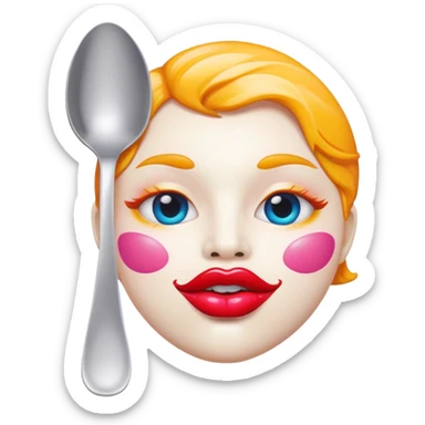 portrait of Spoon face big lips  sticker