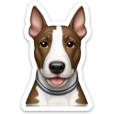 Axel brindle bullterrier with a white stripe on the face sticker