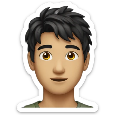 Boy 20 y.o. black hair amber eyes sticker