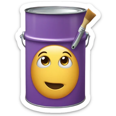 Colorful Paint can that has most Cute face  sticker