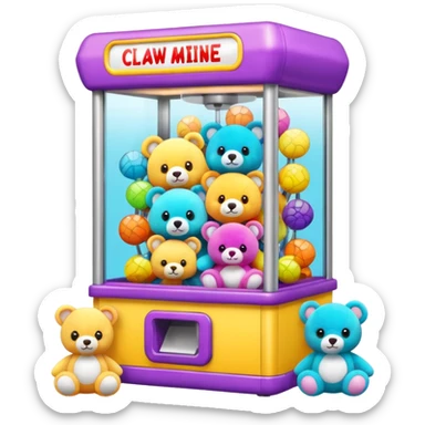Claw machine with toys sticker