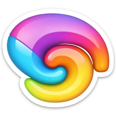 3D, a single psychedelic colored line with beveled edge sticker