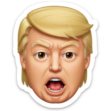 Donald Trump with his mouth open sticker