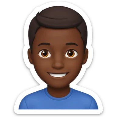 smiling dark skinned boy sticker