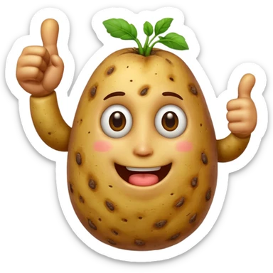potato with lots of thumbs up sticker