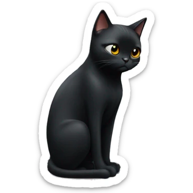 Black cat on top of a fridge looking upset but being funny sticker