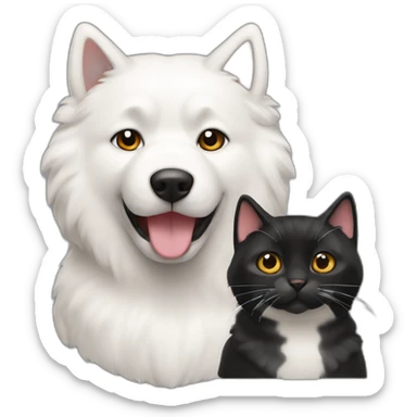 samoyed labrador black and tiger cat sticker