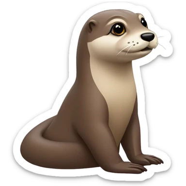 Loutre manteau rose  sticker