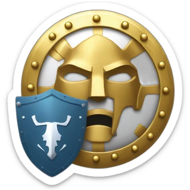 round goleden shield leonidas sticker