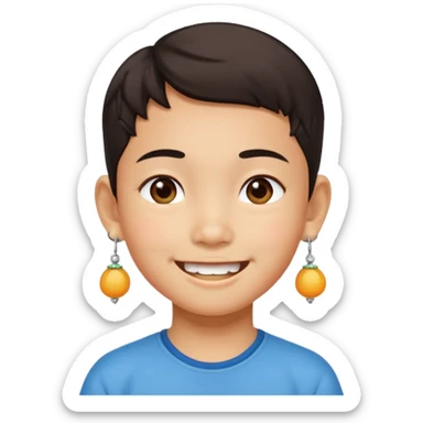zesty short chinese kid with earings sticker