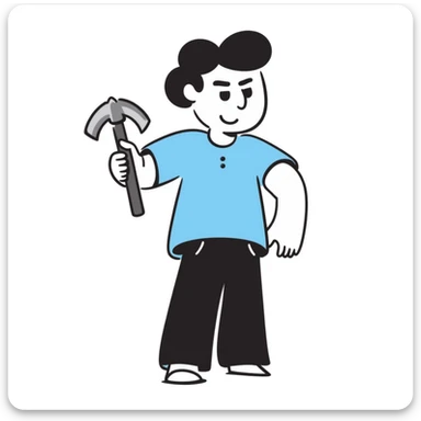 Minecraft Steve character in hand drawn doodle style sticker