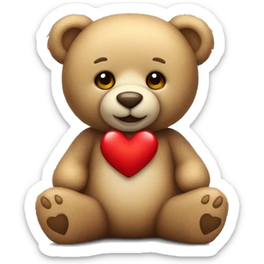 Teddy Bear with a red heart sticker