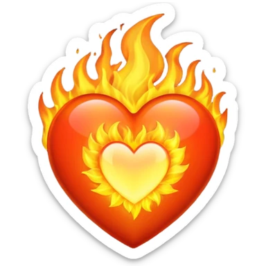 Heart flaming  sticker