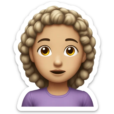 Una niña durmiendo con rulos no tantos  sticker