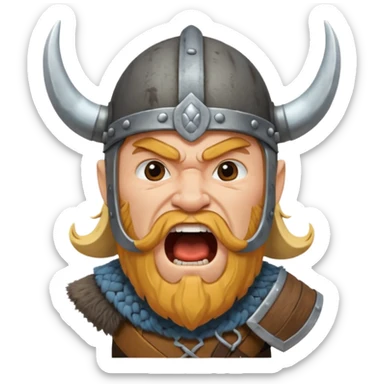 un vichingo con l'elmetto che urla  sticker