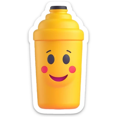 protein shaker bottle, 3D emoji style sticker