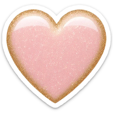 Blush pink glitter heart sticker