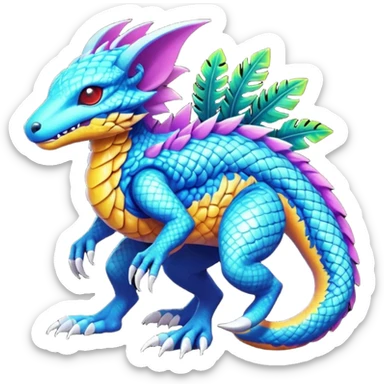  exotic tropical cyber-Protogen-Fakémon-Vernid-creature sticker